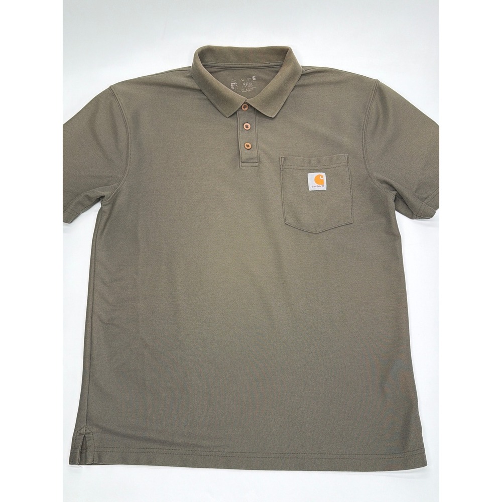 Carhartt Mens Moss Green Short Sleeve Pocket Polo Shirt TK0570-M K570 MOS Size M